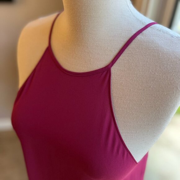 Loft Halter Tank Top Burgundy Maroon Red V Neck Back in  Size XS. - Picture 2 of 5